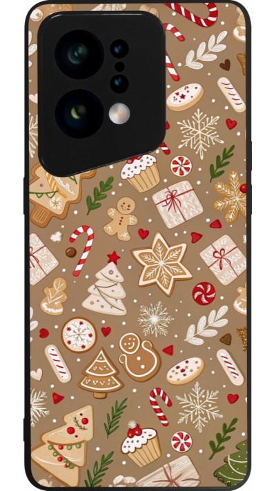 OPPO Find X5 Case Hülle - Silikon schwarz Christmas 25 Pattern Ginger Cookie