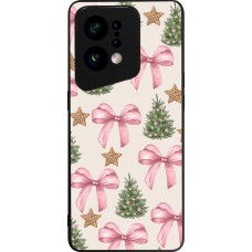 OPPO Find X5 Case Hülle - Silikon schwarz Christmas 25 Vintage Ribbons