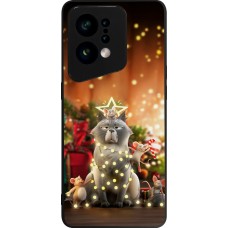 OPPO Find X5 Case Hülle - Silikon schwarz Christmas 25 Xmas Cat