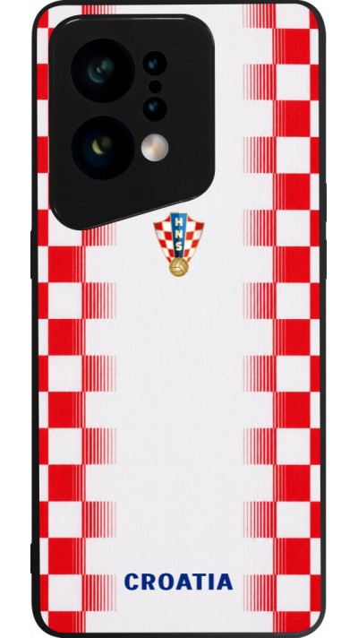 OPPO Find X5 Case Hülle - Silikon schwarz Kroatien 2026 personalisierbares Fussballtrikot