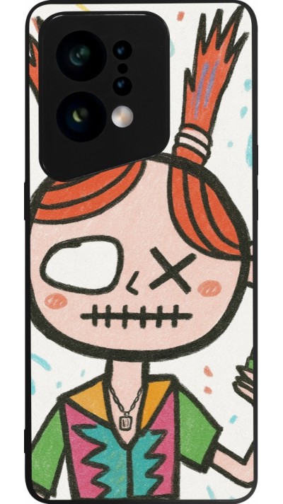 OPPO Find X5 Case Hülle - Silikon schwarz Little Girl Sketch