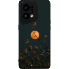 Coque OPPO Find X5 - Silicone rigide noir Moon Flowers