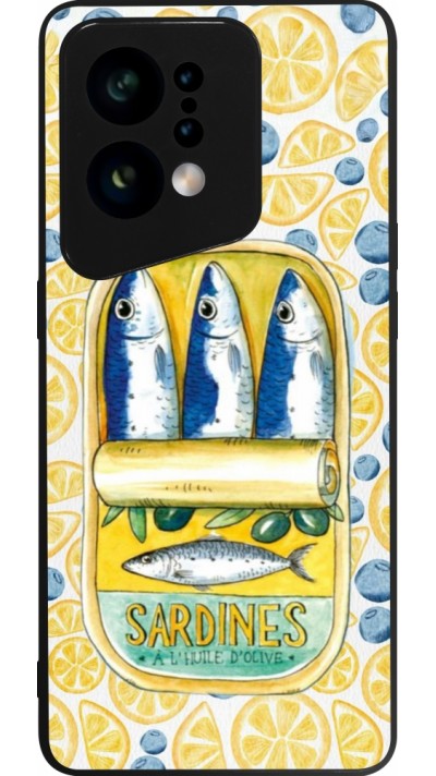 Coque OPPO Find X5 - Silicone rigide noir Sardines in oil 2026