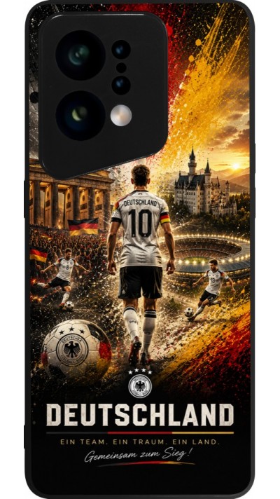 OPPO Find X5 Case Hülle - Silikon schwarz Fussball Deutschland splash 2026
