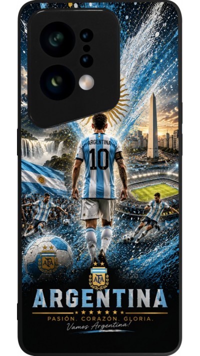 OPPO Find X5 Case Hülle - Silikon schwarz Fussball Argentinien splash 2026