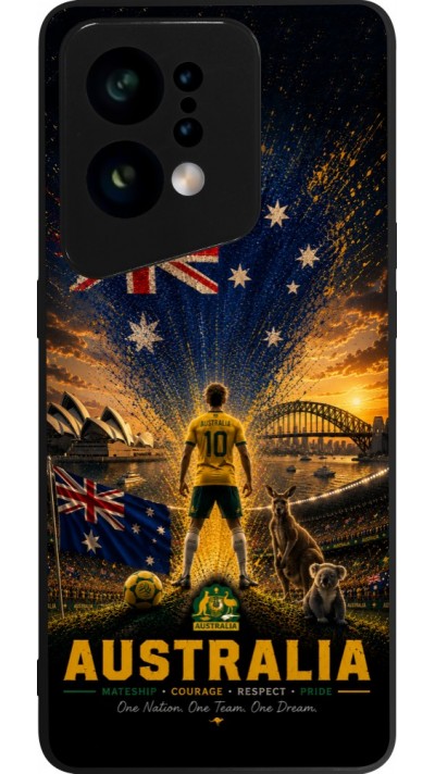 OPPO Find X5 Case Hülle - Silikon schwarz Fussball Australien splash 2026