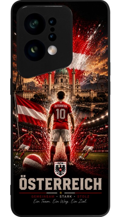 OPPO Find X5 Case Hülle - Silikon schwarz Fussball Österreich splash 2026