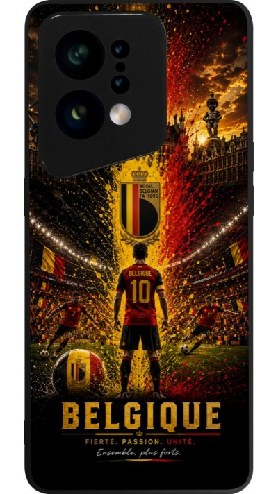 OPPO Find X5 Case Hülle - Silikon schwarz Fussball Belgien splash 2026