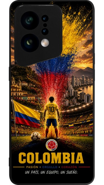 OPPO Find X5 Case Hülle - Silikon schwarz Fussball Kolumbien splash 2026