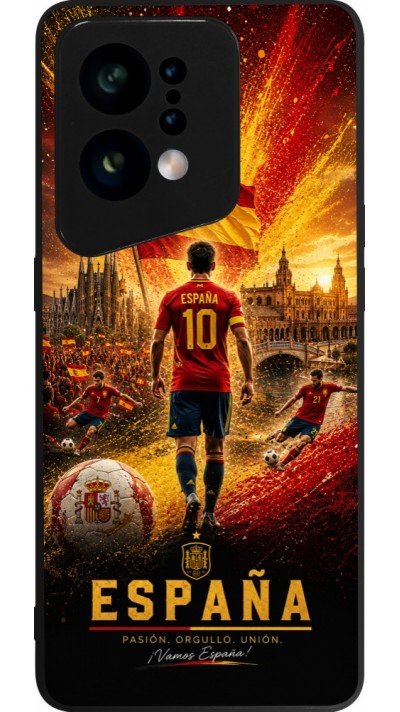 OPPO Find X5 Case Hülle - Silikon schwarz Fussball Espanien splash 2026