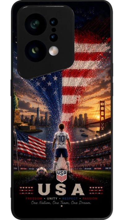OPPO Find X5 Case Hülle - Silikon schwarz Fussball Vereinigten Staaten splash 2026