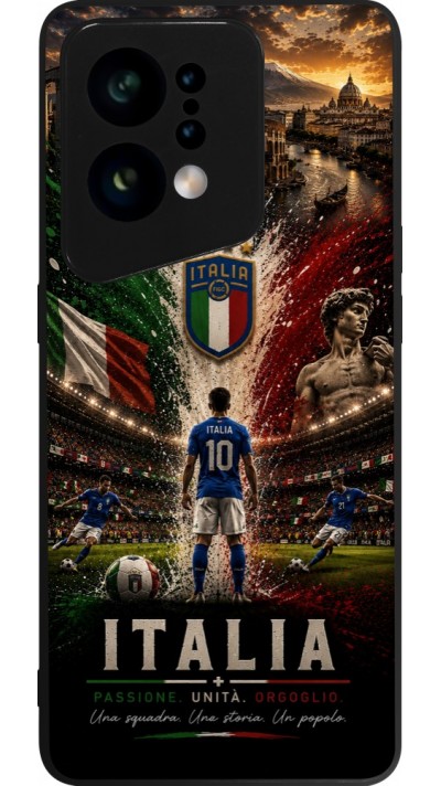 OPPO Find X5 Case Hülle - Silikon schwarz Fussball Italien splash 2026