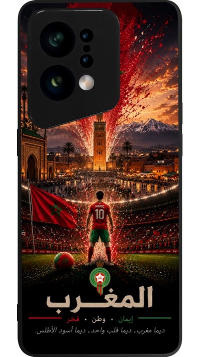 OPPO Find X5 Case Hülle - Silikon schwarz Fussball Marokko splash 2026