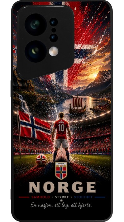 OPPO Find X5 Case Hülle - Silikon schwarz Fussball Norwegen splash 2026