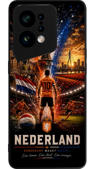 OPPO Find X5 Case Hülle - Silikon schwarz Fussball Niederlande splash 2026