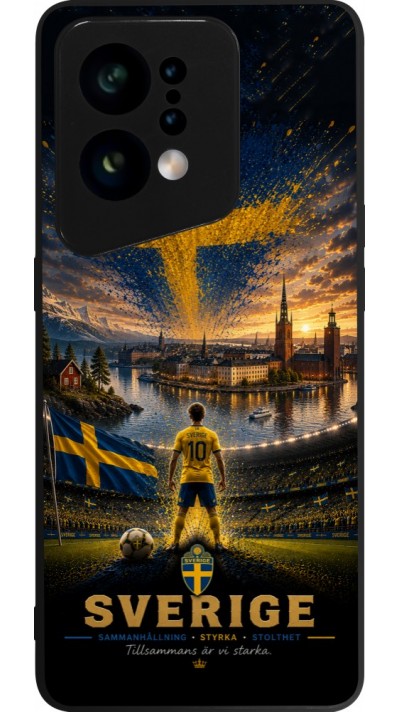 OPPO Find X5 Case Hülle - Silikon schwarz Fussball Schweden splash 2026