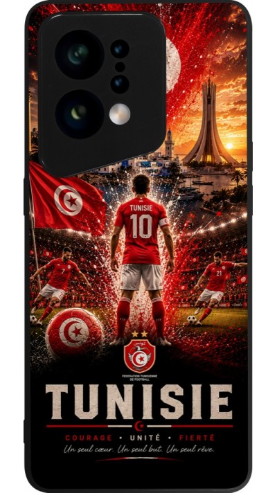 OPPO Find X5 Case Hülle - Silikon schwarz Fussball Tunesien splash 2026