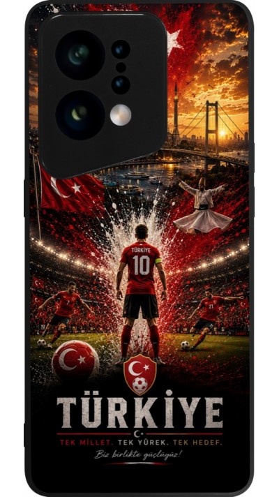 OPPO Find X5 Case Hülle - Silikon schwarz Fussball Türkei splash 2026