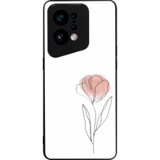OPPO Find X5 Case Hülle - Silikon schwarz Spring 23 minimalist flower