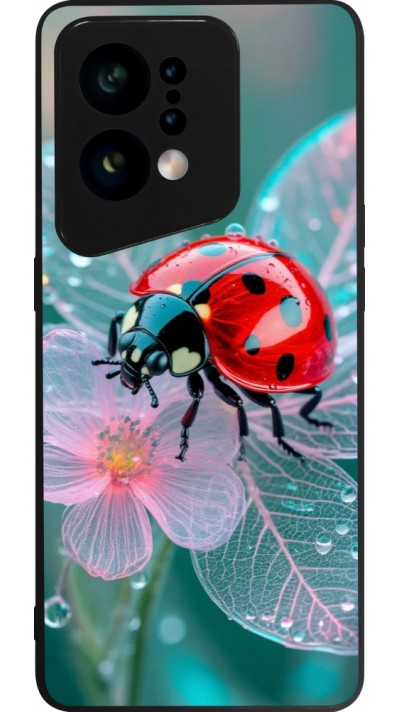 Coque OPPO Find X5 - Silicone rigide noir Ladybird in bloom Spring 2026