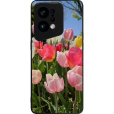 OPPO Find X5 Case Hülle - Silikon schwarz Tulips Spring 2026