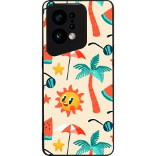 OPPO Find X5 Case Hülle - Silikon schwarz Summer 2025 Pattern soleil