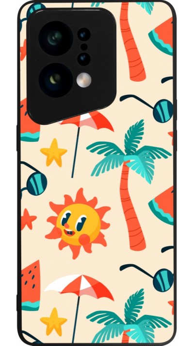 OPPO Find X5 Case Hülle - Silikon schwarz Summer 2025 Pattern soleil
