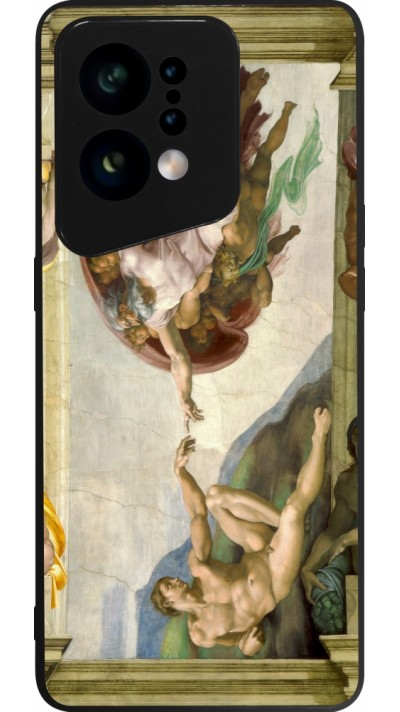 OPPO Find X5 Case Hülle - Silikon schwarz Kunstbild - Die Erschaffung Adams - Michelangelo