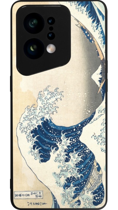 OPPO Find X5 Case Hülle - Silikon schwarz Kunstbild - Die große Welle vor Kanagawa - Hokusai