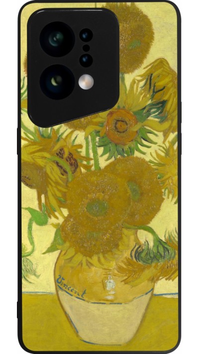 OPPO Find X5 Case Hülle - Silikon schwarz Kunstbild - Sonnenblumen  - Van Gogh
