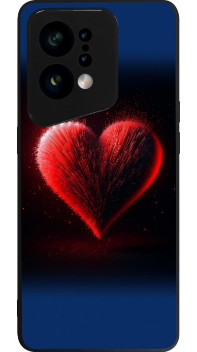 OPPO Find X5 Case Hülle - Silikon schwarz Valentin 2025 rotes Herz
