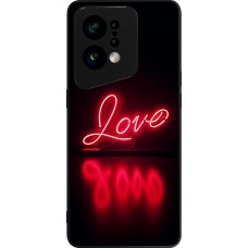 OPPO Find X5 Case Hülle - Silikon schwarz Valentine 2025 Neon Liebe