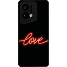 OPPO Find X5 Case Hülle - Silikon schwarz Valentine 2023 neon love