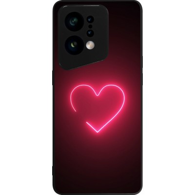 OPPO Find X5 Case Hülle - Silikon schwarz Valentine 2023 single neon heart