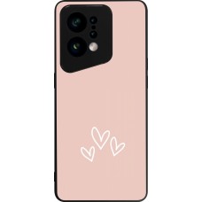 OPPO Find X5 Case Hülle - Silikon schwarz Valentine 2023 three minimalist hearts
