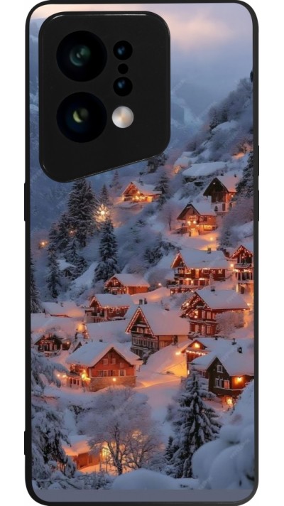 OPPO Find X5 Case Hülle - Silikon schwarz Winter 25 Winter snowy village