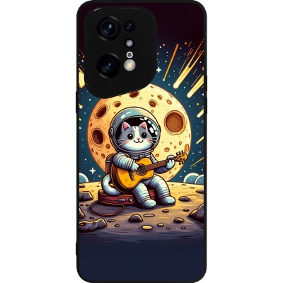 OPPO Find X5 Pro Case Hülle - Silikon schwarz AstroKatze RockMond