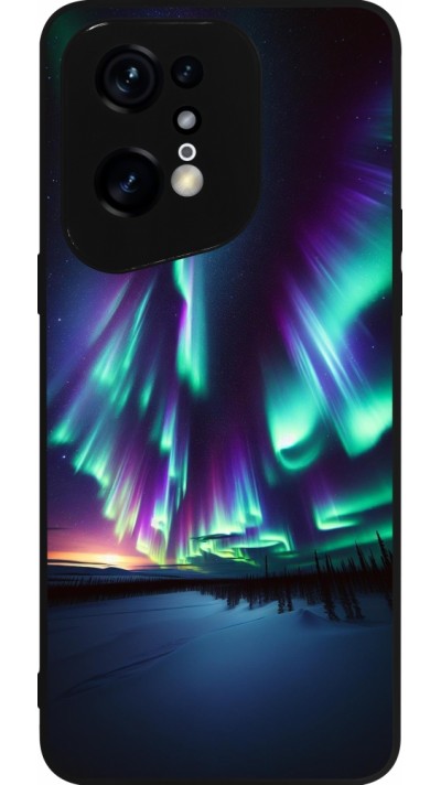 OPPO Find X5 Pro Case Hülle - Silikon schwarz Funkelndes Nordlicht