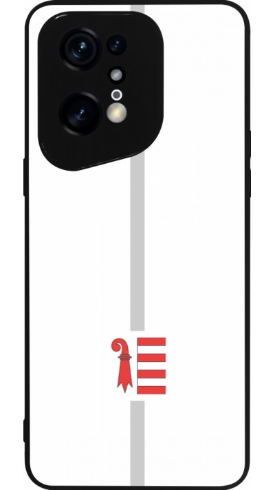 Coque OPPO Find X5 Pro - Silicone rigide noir Canton JU blanc