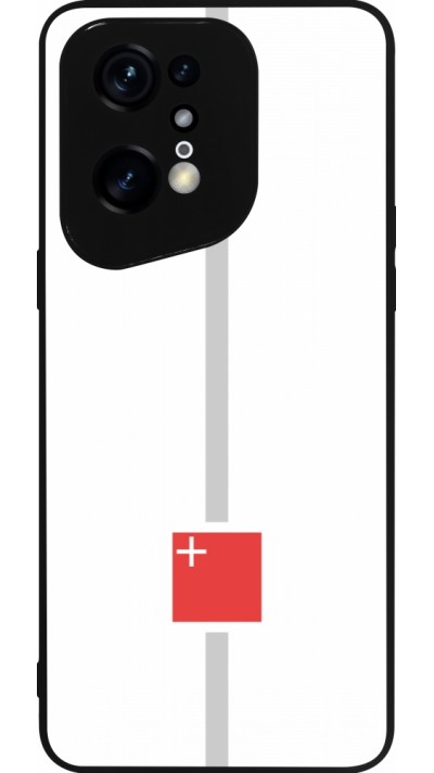 Coque OPPO Find X5 Pro - Silicone rigide noir Canton SZ blanc
