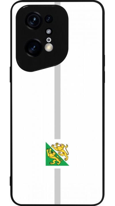 Coque OPPO Find X5 Pro - Silicone rigide noir Canton TG blanc