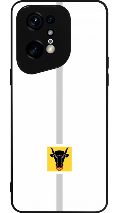 Coque OPPO Find X5 Pro - Silicone rigide noir Canton UR blanc