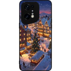 OPPO Find X5 Pro Case Hülle - Silikon schwarz Christmas 25 Xmas Village