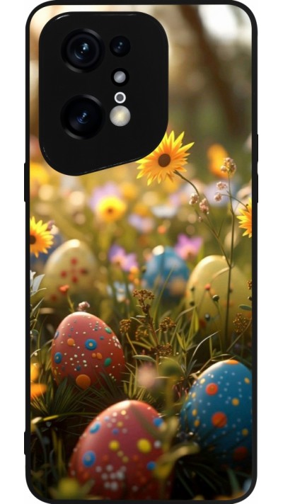 OPPO Find X5 Pro Case Hülle - Silikon schwarz Easter 2026 Decorated eggs