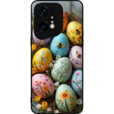 OPPO Find X5 Pro Case Hülle - Silikon schwarz Easter 2026 Eggs with bees