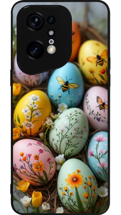 OPPO Find X5 Pro Case Hülle - Silikon schwarz Easter 2026 Eggs with bees