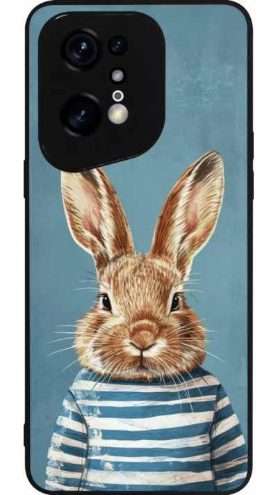 OPPO Find X5 Pro Case Hülle - Silikon schwarz Easter 2026 Rabbit navy