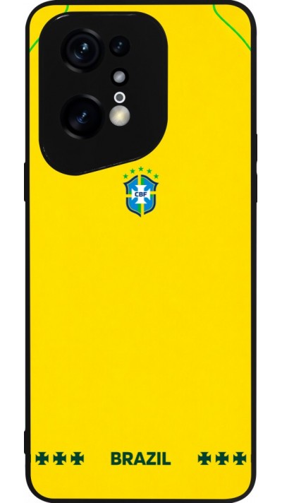 OPPO Find X5 Pro Case Hülle - Silikon schwarz Brasilien 2026 personalisierbares Fussballtrikot