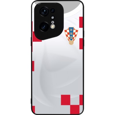OPPO Find X5 Pro Case Hülle - Silikon schwarz Kroatien 2022 personalisierbares Fussballtrikot