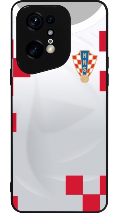 OPPO Find X5 Pro Case Hülle - Silikon schwarz Kroatien 2022 personalisierbares Fussballtrikot